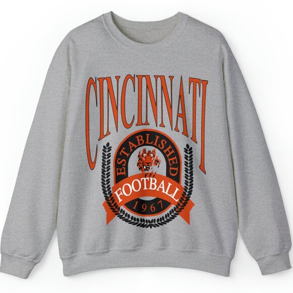 90s Vintage Cincinnati Bengals Crewneck Sweatshirt, Retro NFL Football Shirt Tee - Picture 1 of 2